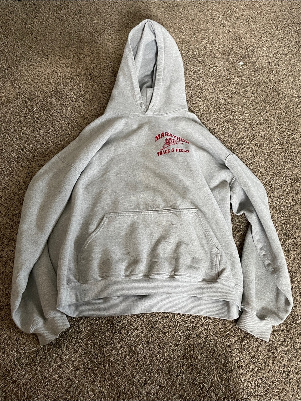 Gildan Gray Hoodie with Blue Logo Tag
